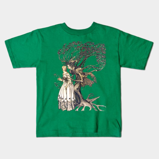 Fairy Tale: Young Woman and a Enchanted Man Kids T-Shirt by The Witch's Wolf